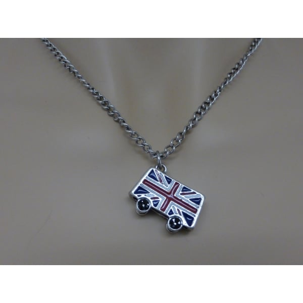 Union Jack London Bus 3D Pendant Silver finish