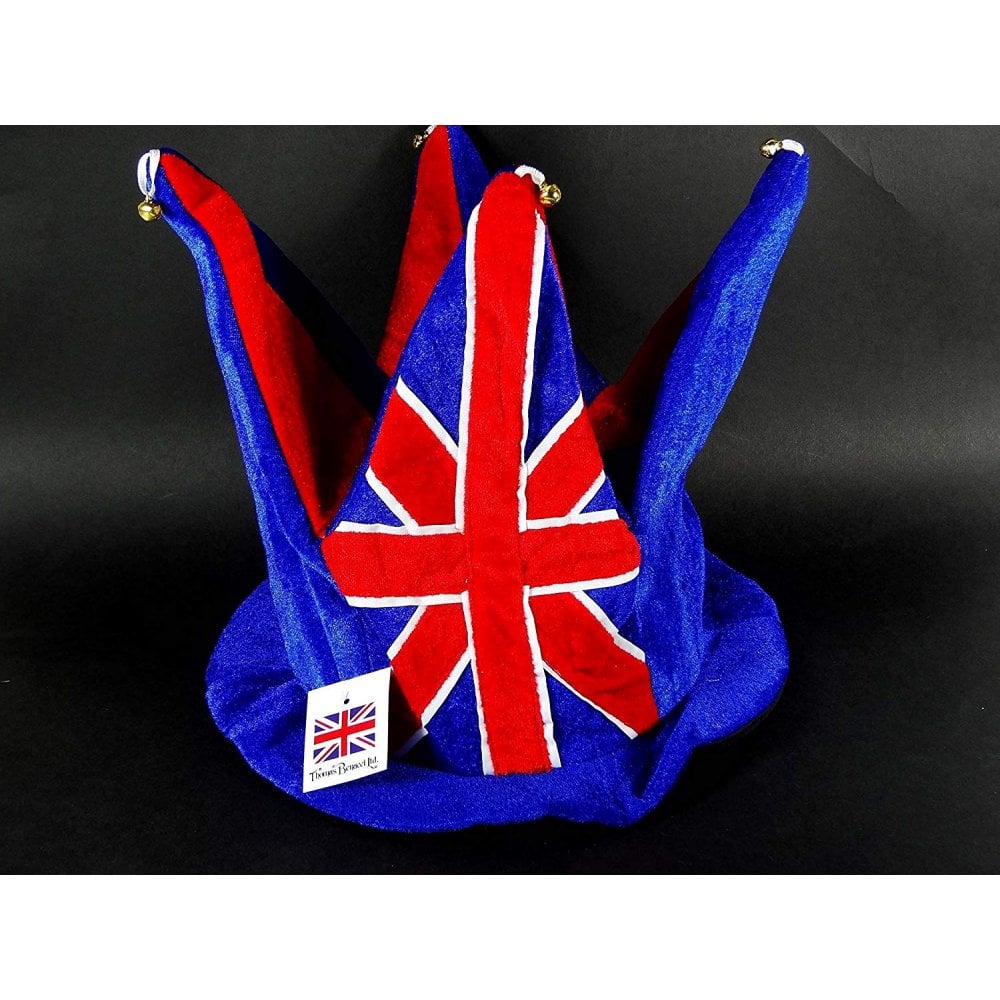 Union Jack Jester Hat - 4 points With Bells