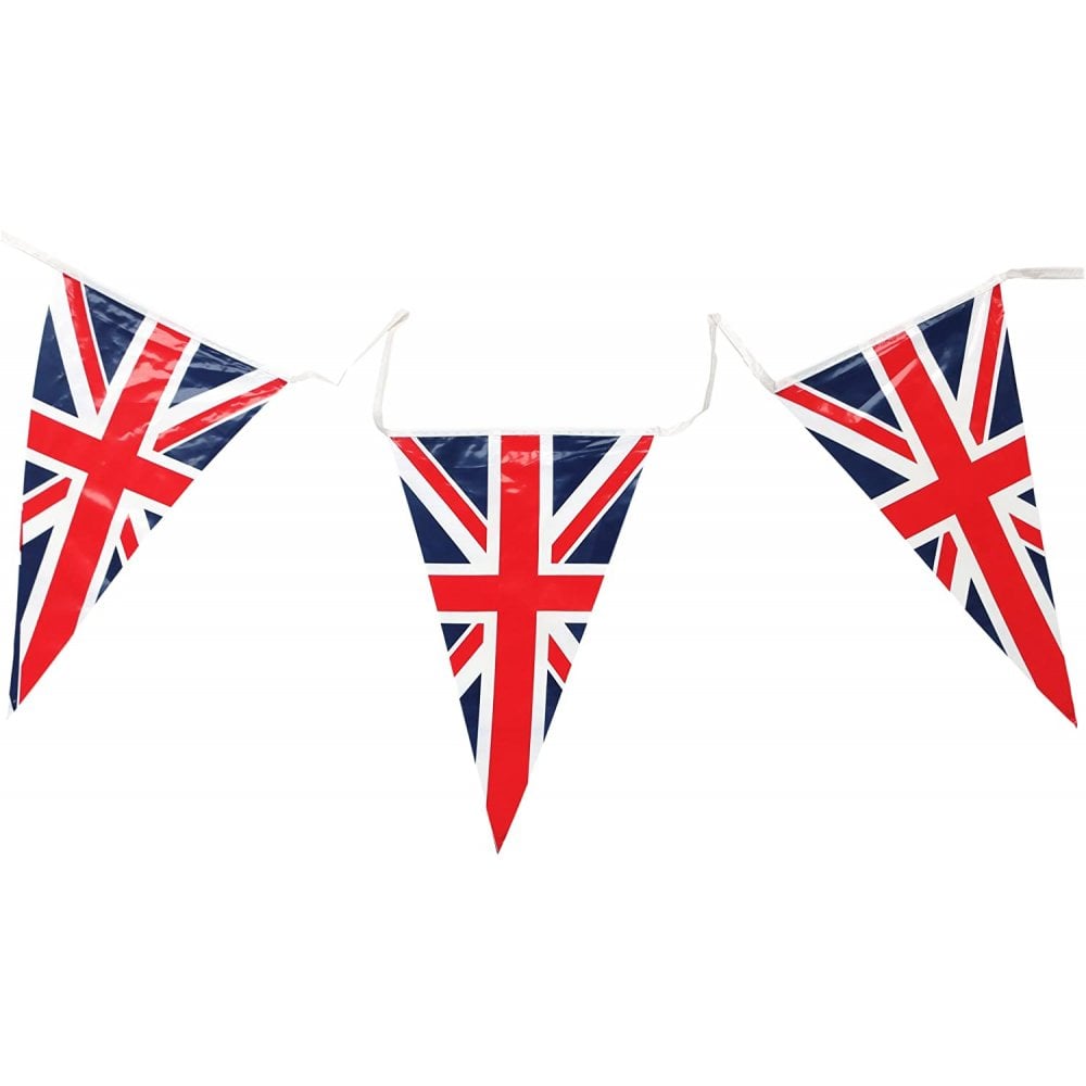 Union Jack Triangle Pennant Bunting 7m - 25 PVC Flags