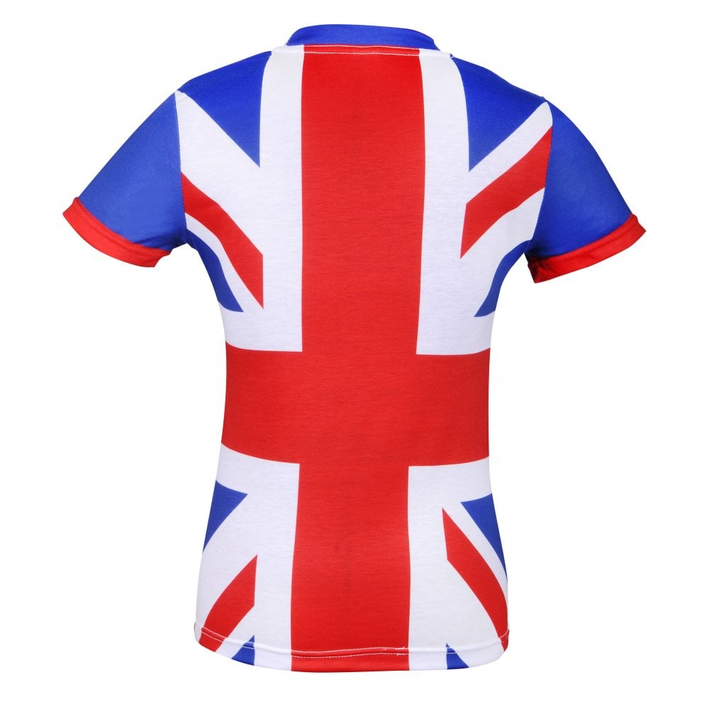 Ladies / Teen Union Jack All Over Round neck T-Shirt