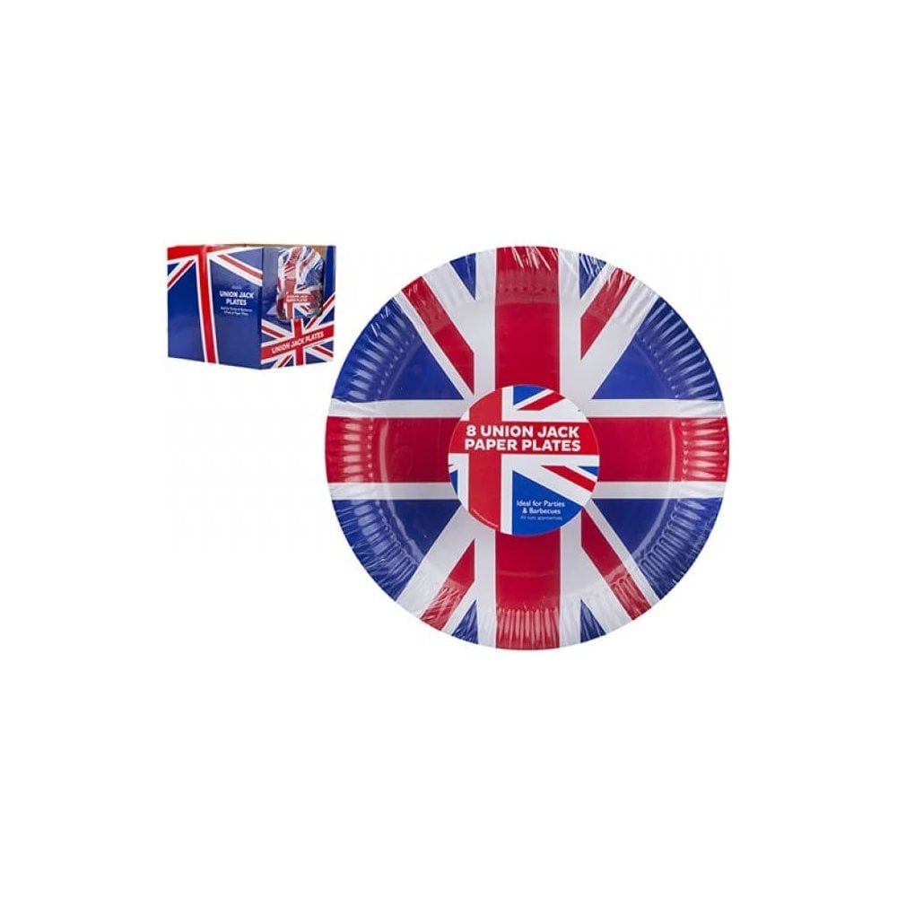 Union Jack Paper Plates 9" pack of 8