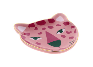 Ceramic Pink Panther/ Leopard Trinket Tray