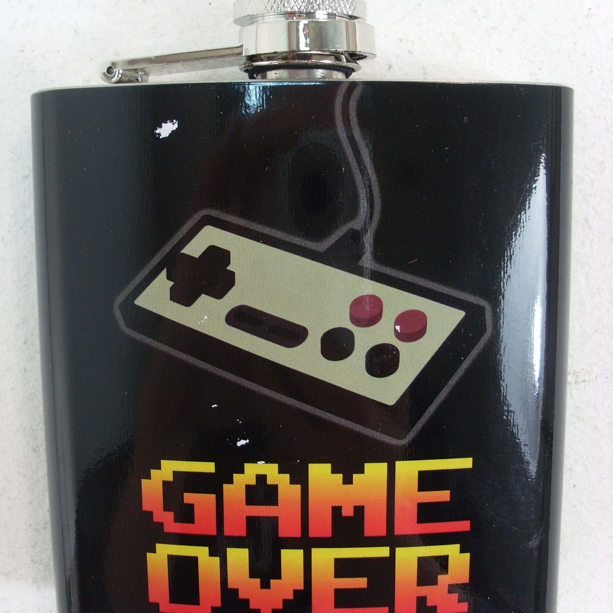 6oz 'Game Over' Stainless Steel Drinking Flask