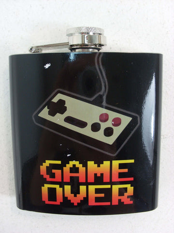 6oz 'Game Over' Stainless Steel Drinking Flask