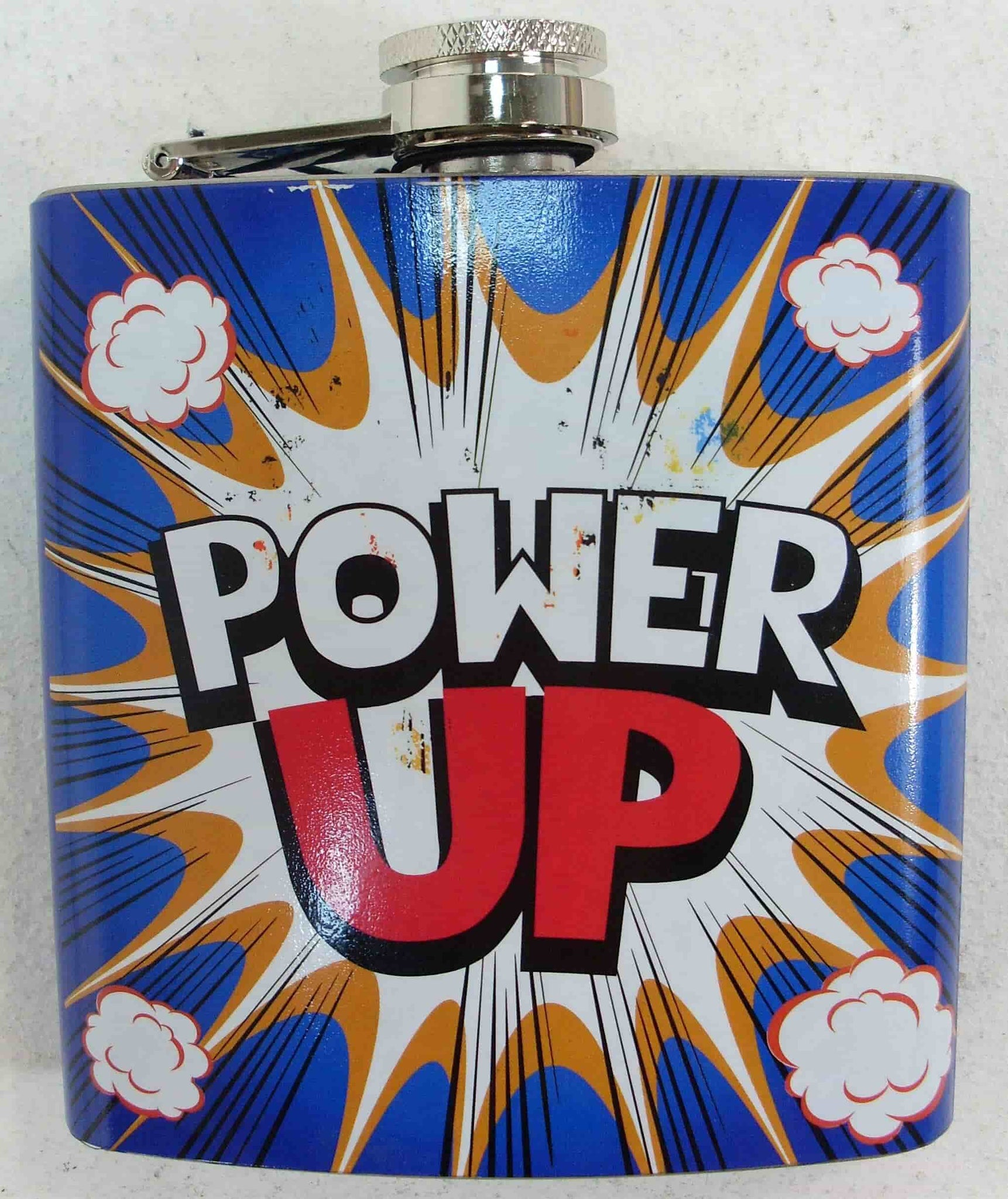 6oz 'Power Up' Stainless Steel Drinking Flask